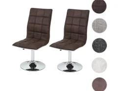 Silla de comedor MCW-C41 (set de 2), vintage marrón oscuro