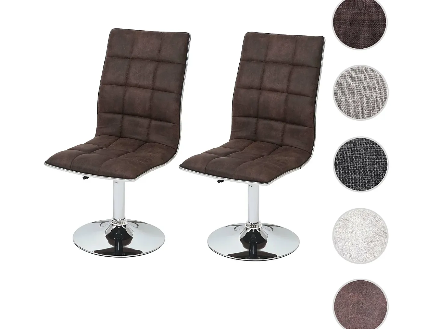 Silla de comedor MCW-C41 (set de 2), vintage marrón oscuro