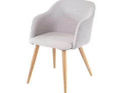 Silla de comedor MCW-D71, gris-gris claro
