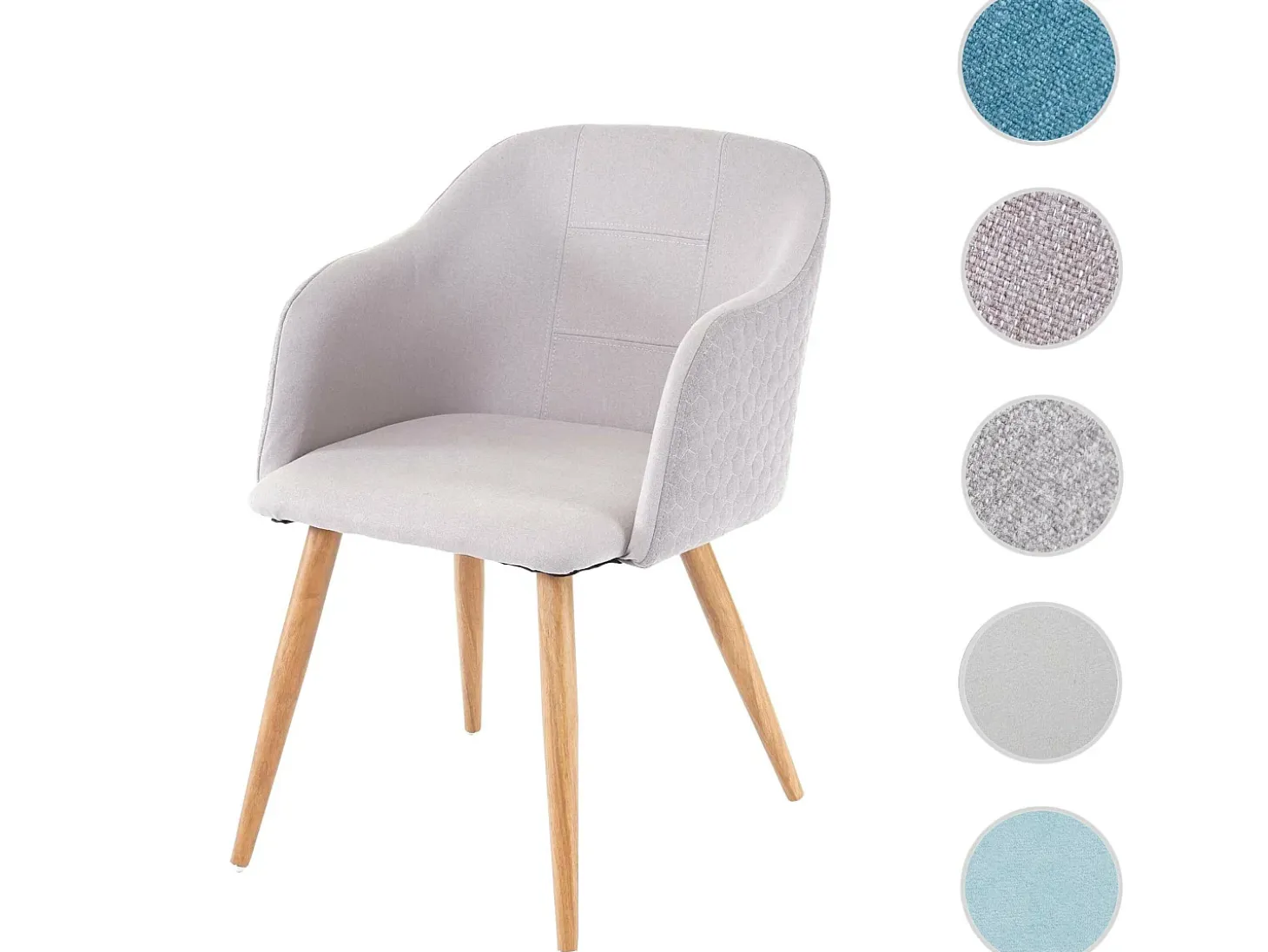 Silla de comedor MCW-D71, gris-gris claro