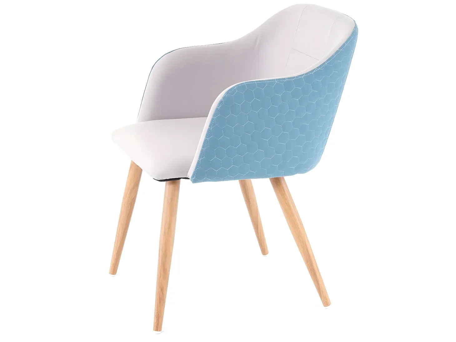 Silla de comedor MCW-D71, gris claro-turquesa