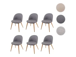 Silla de comedor MCW-D53 (juego de 6), gris oscuro