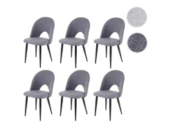 Silla de comedor MCW-D73 (juego de 6), gris oscuro
