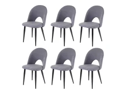 Silla de comedor MCW-D73 (juego de 6), gris oscuro