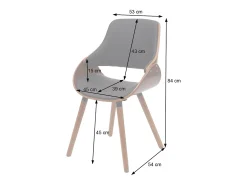 Silla de comedor MCW-D23 (juego de 6), Cuero sintético negro