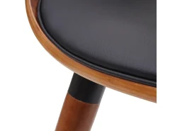 Silla de comedor MCW-D23 (juego de 6), Cuero sintético negro