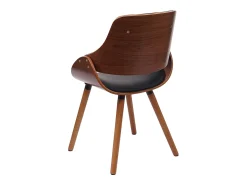 Silla de comedor MCW-D23 (juego de 6), Cuero sintético negro