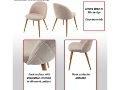 Silla de comedor MCW-D53 (juego de 4), turquesa