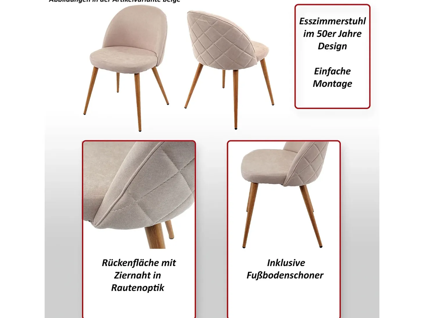 Silla de comedor MCW-D53 (juego de 4), turquesa