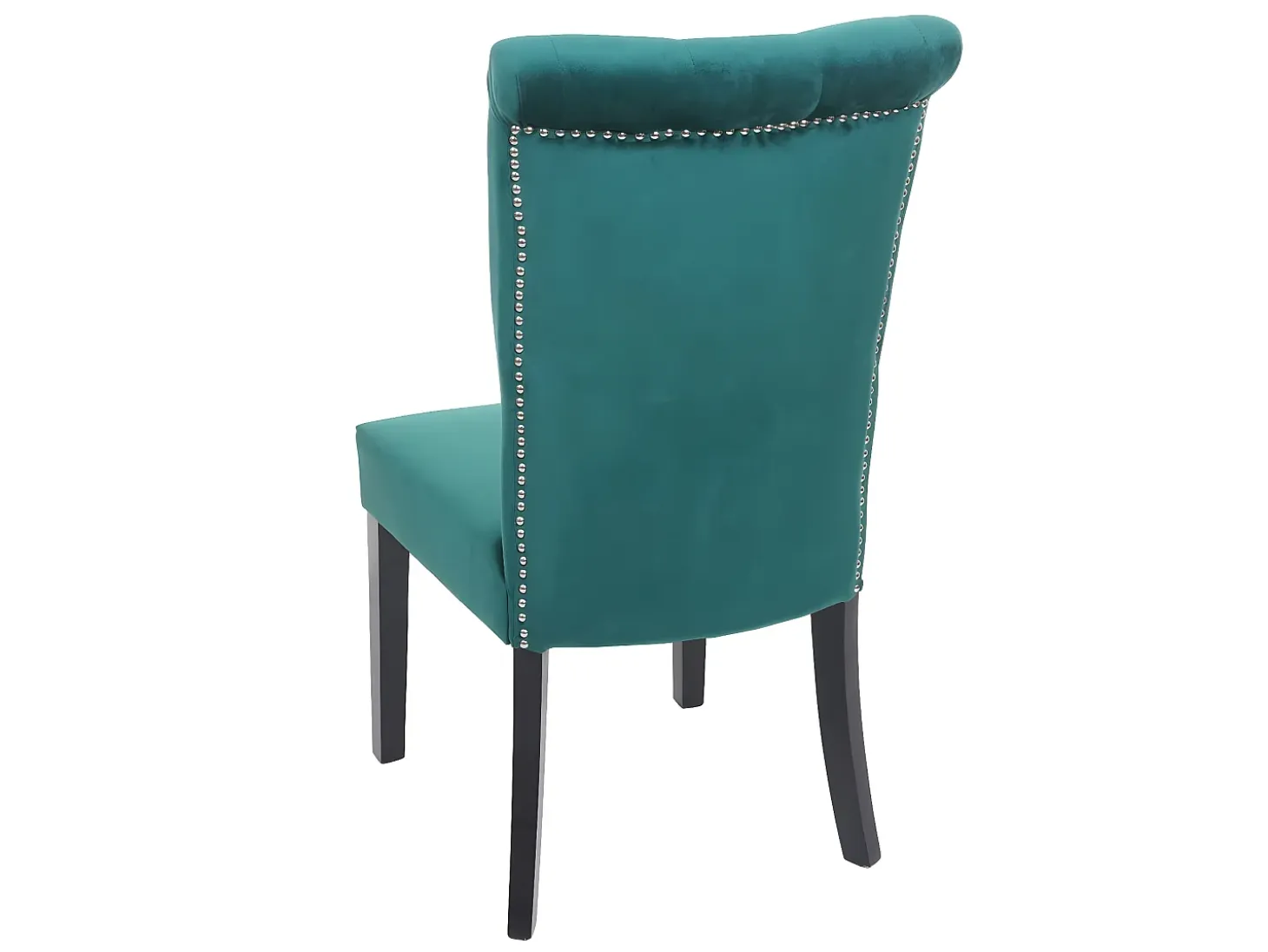 Silla de comedor MCW-D22 (juego de 6), verde oscuro, patas negras