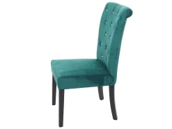 Silla de comedor MCW-D22 (juego de 6), verde oscuro, patas negras