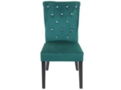 Silla de comedor MCW-D22 (juego de 6), verde oscuro, patas negras