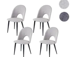Silla de comedor MCW-D73 (juego de 4), gris