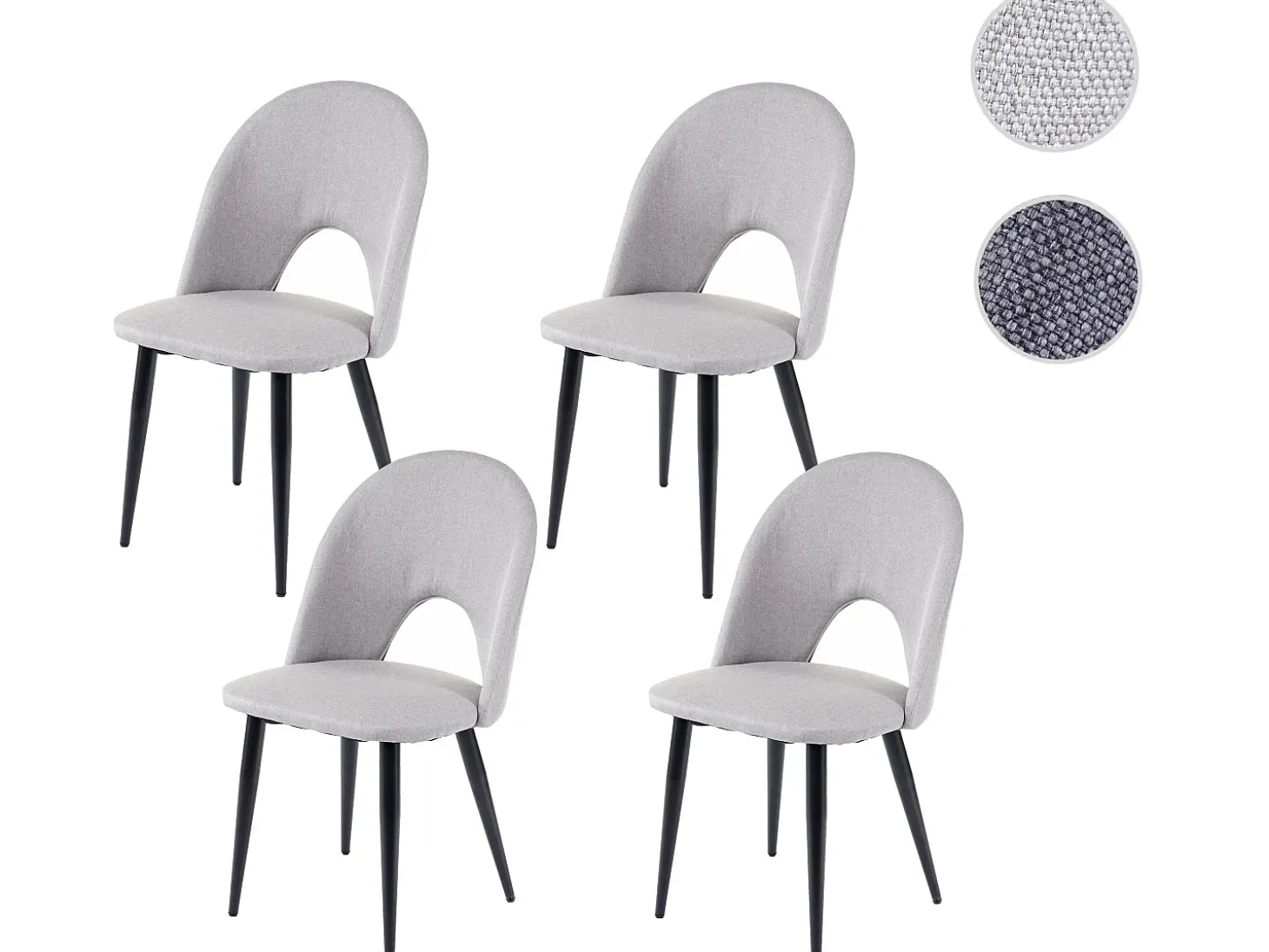 Silla de comedor MCW-D73 (juego de 4), gris