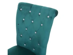 Silla de comedor MCW-D22 (juego de 6), verde oscuro, patas doradas