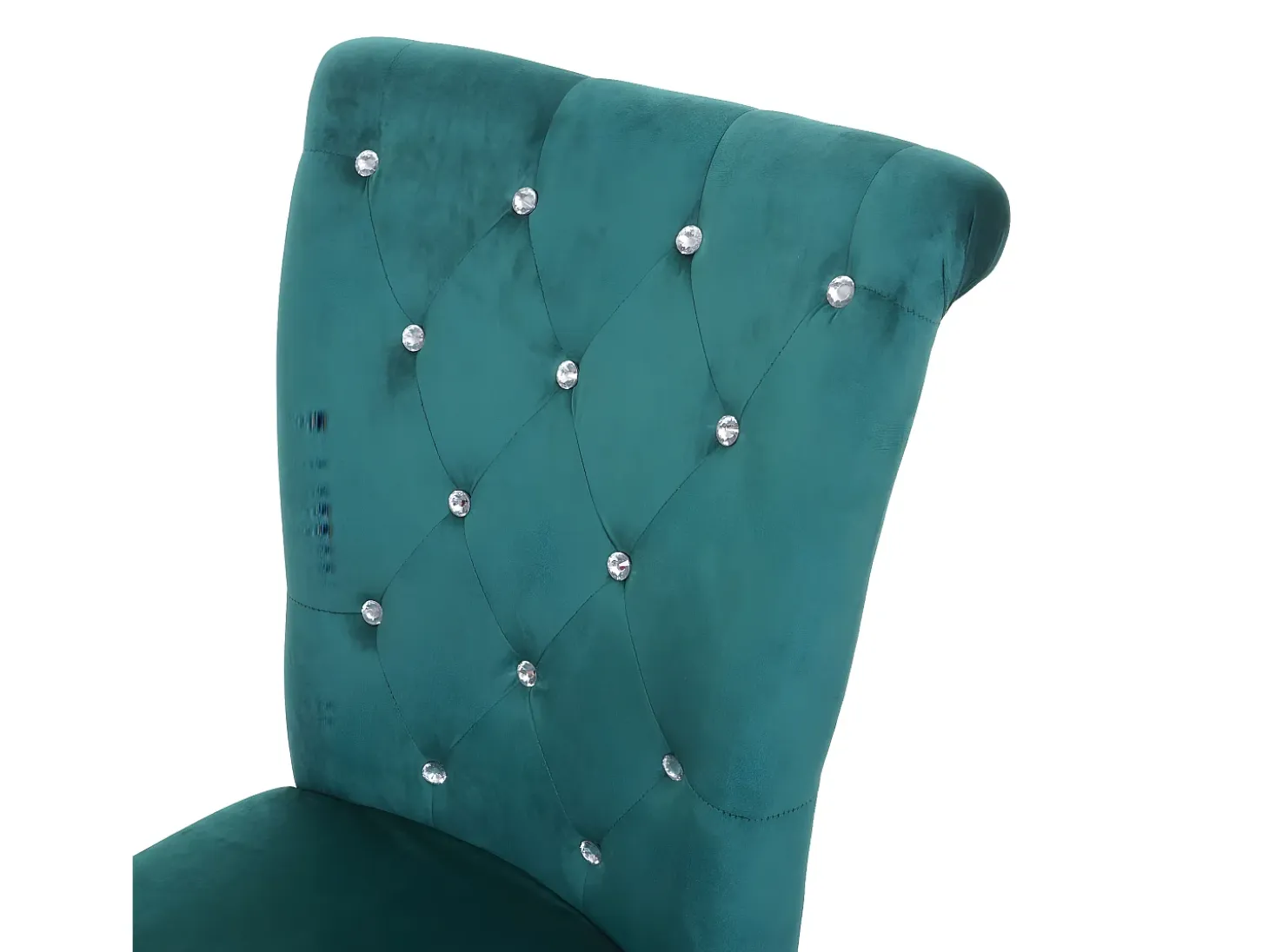 Silla de comedor MCW-D22 (juego de 6), verde oscuro, patas doradas