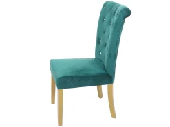 Silla de comedor MCW-D22 (juego de 6), verde oscuro, patas doradas