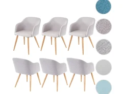 Silla de comedor MCW-D71 (juego de 6), gris claro
