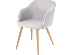 Silla de comedor MCW-D71 (juego de 6), gris claro