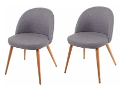 Silla de comedor MCW-D53 (set de 2), gris oscuro