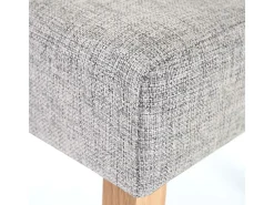 Silla de comedor MCW-E58 (juego de 6), tela/textil gris, patas claras