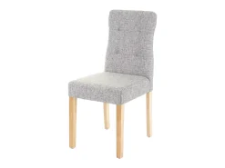 Silla de comedor MCW-E58 (juego de 6), tela/textil gris, patas claras