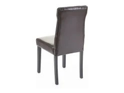 Silla de comedor MCW-E58 (set de 2), polipiel marrón, patas oscuras