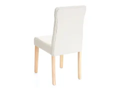Silla de comedor MCW-E58 (set de 2), polipiel crema, patas claras