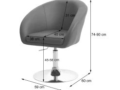 Silla de comedor MCW-F19, imitación de cuero rojo