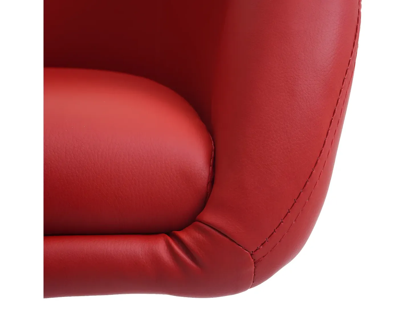Silla de comedor MCW-F19, imitación de cuero rojo