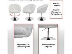 Silla de comedor MCW-F19, piel sintética negra