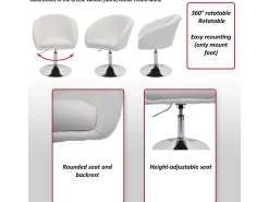 Silla de comedor MCW-F19, piel sintética negra