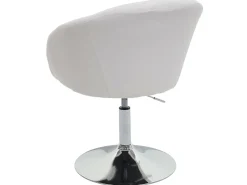 Silla de comedor MCW-F19, tela/textil crema-blanco