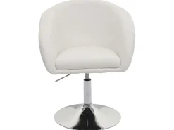 Silla de comedor MCW-F19, tela/textil crema-blanco