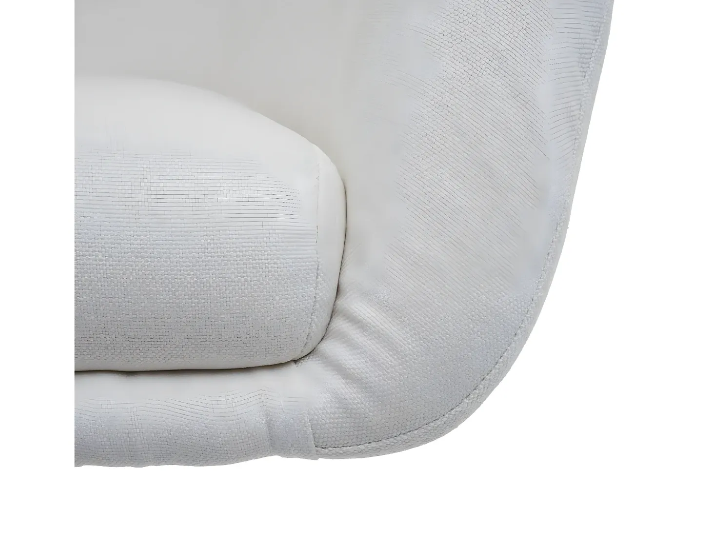 Silla de comedor MCW-F19, tela/textil crema-blanco