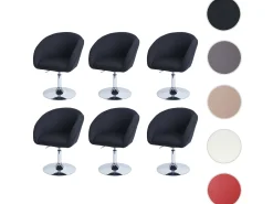 Silla de comedor MCW-F19 (juego de 6), tela/textil antracita