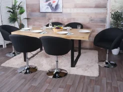 Silla de comedor MCW-F19 (juego de 6), tela/textil antracita