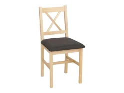 Silla de comedor MCW-F77 (juego de 2), natural, tapizado negro