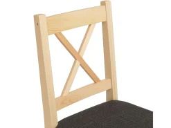 Silla de comedor MCW-F77 (juego de 2), natural, tapizado negro