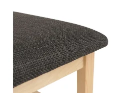 Silla de comedor MCW-F77 (juego de 2), natural, tapizado negro
