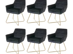 Silla de comedor MCW-F37 (juego de 6), negro