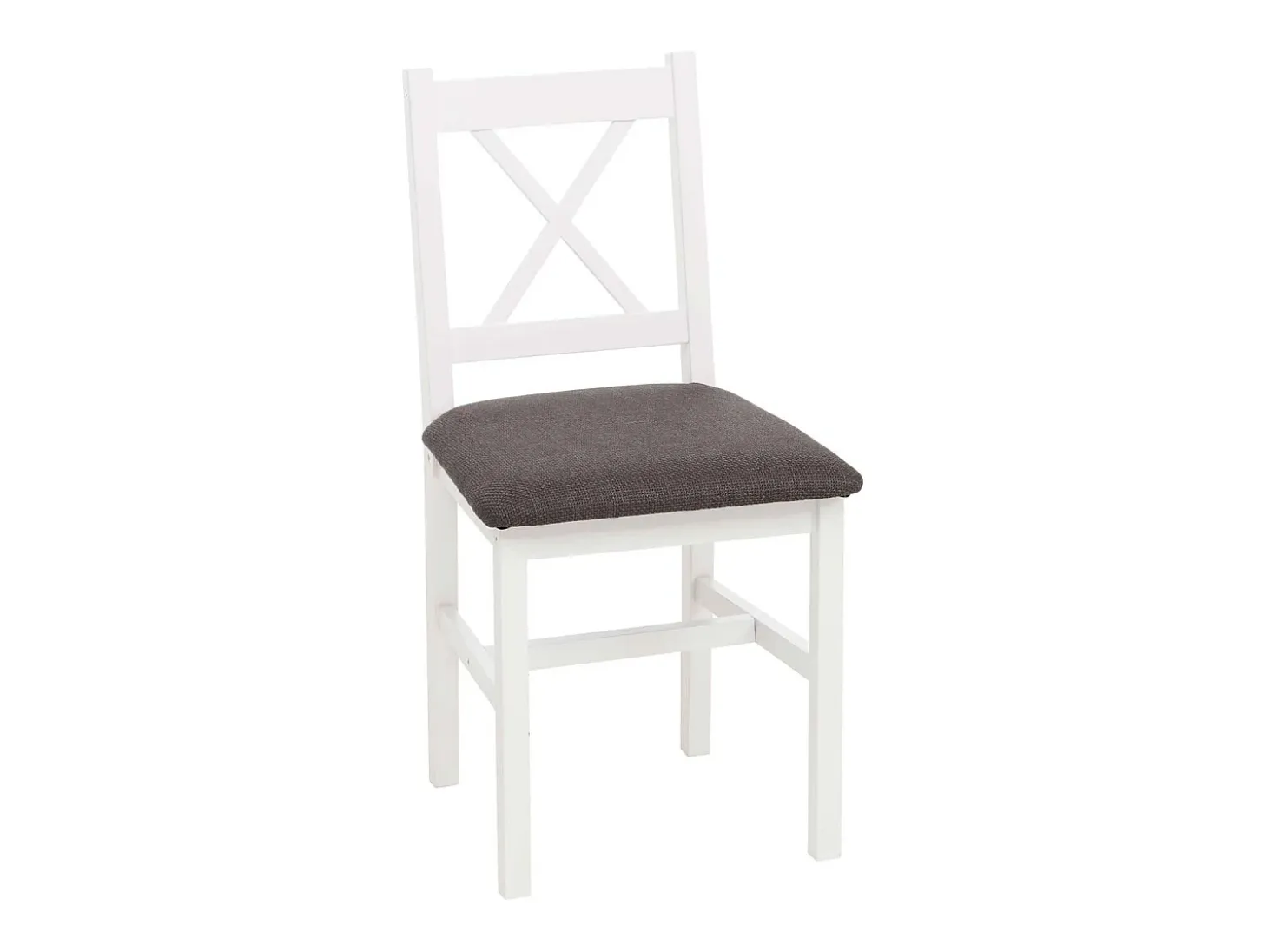 Silla de comedor MCW-F77 (juego de 2), blanco, tapizado gris