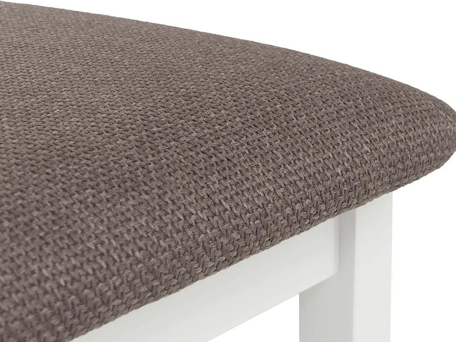 Silla de comedor MCW-F77 (juego de 2), blanco, tapizado gris