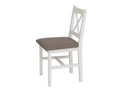Silla de comedor MCW-F77 (juego de 2), blanco, tapizado gris