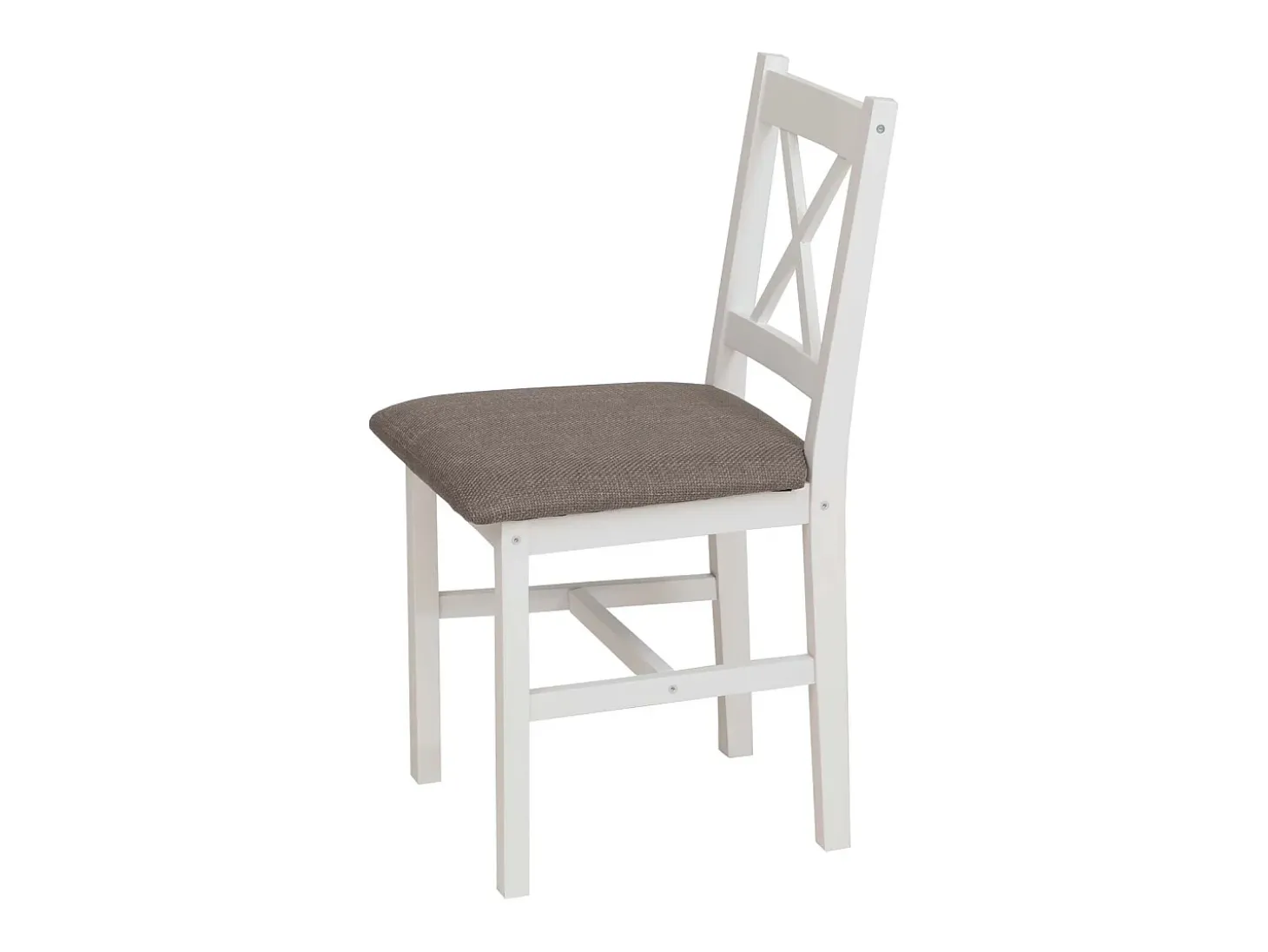 Silla de comedor MCW-F77 (juego de 2), blanco, tapizado gris