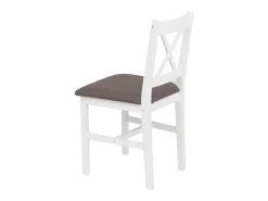 Silla de comedor MCW-F77 (juego de 4), blanco, tapizado gris