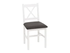Silla de comedor MCW-F77 (juego de 4), blanco, tapizado negro