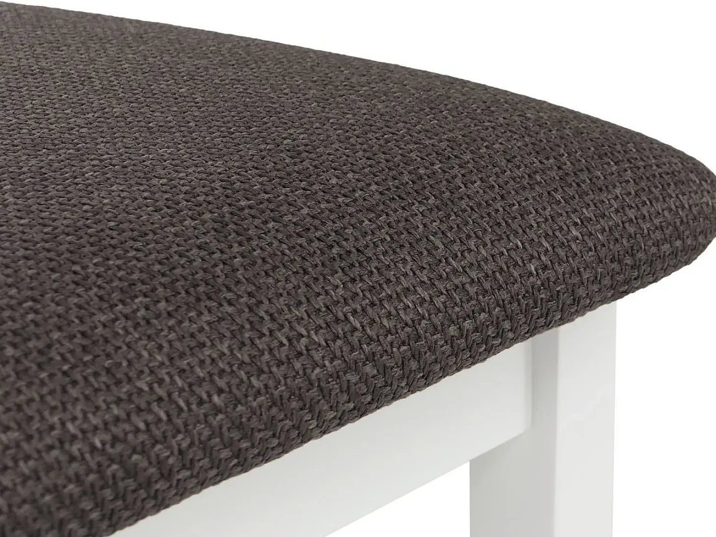 Silla de comedor MCW-F77 (juego de 4), blanco, tapizado negro