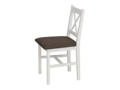Silla de comedor MCW-F77 (juego de 4), blanco, tapizado negro