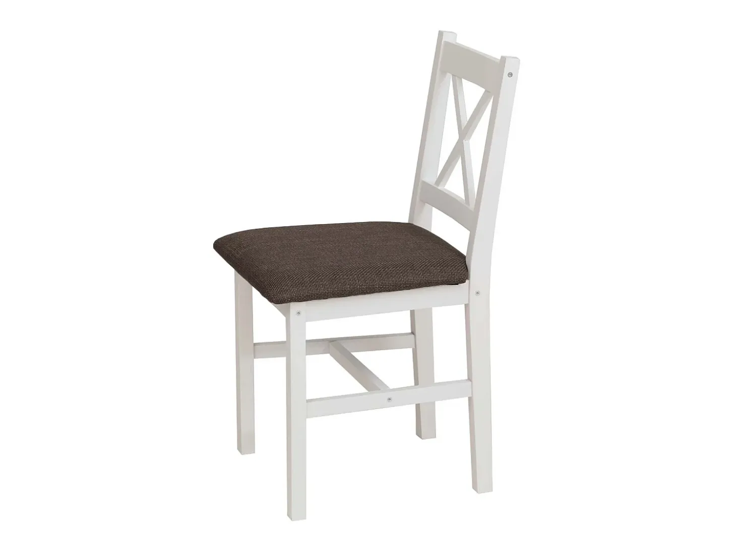 Silla de comedor MCW-F77 (juego de 4), blanco, tapizado negro